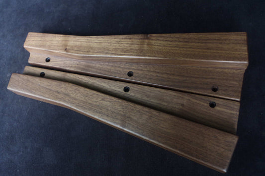 Oberheim Matrix 6 analog synthesizer walnut wooden side panels.