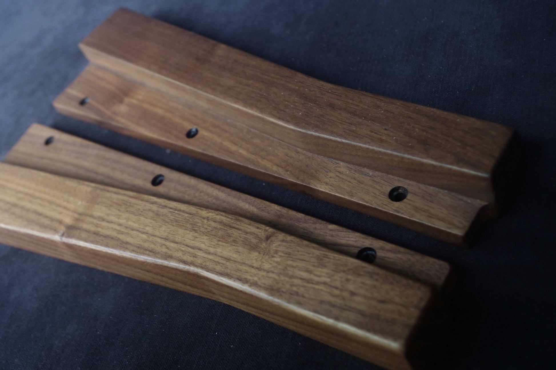 Oberheim Matrix 6 analog synthesizer walnut wooden side panels.