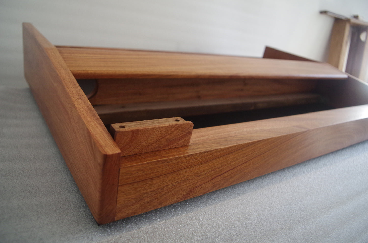 Handcrafted Rosewood Case for Vintage Moog Minimoog Model D with Black Base