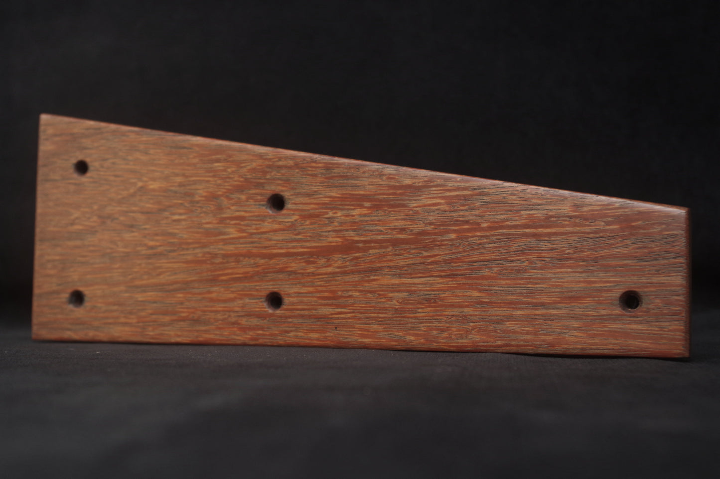 Custom iroko wooden side panels for Sequential Prophet 600 – front view